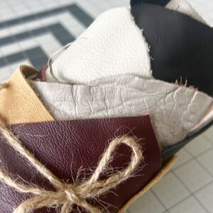 Mixed Leather Remnants Lot | Upholstery, Tooling, Craft Supply Pieces Lot 3